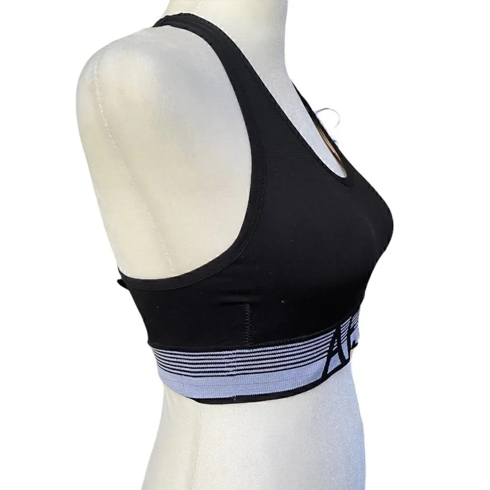 AEROPOSTALE Black Logo Band Racerback Sports Bra